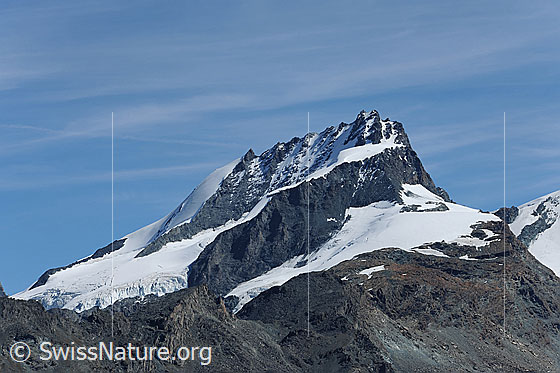 Foto: Rimpfischhorn
Gletscher: Mellichgletscher und Längfluegletscher