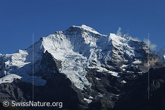 Foto: Jungfrau und Silberhorn
Gletscher: Guggigletscher, Giesengletscher und Silberhorngletscher