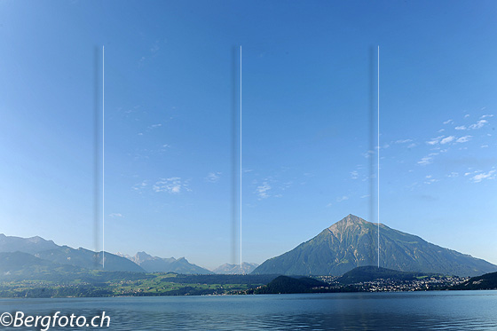 Foto: Niesenpyramide und Thunersee.
