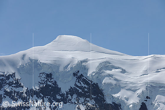Foto: Weissmies Gipfel.
Darunter die Gletscherabbrüche des Triftgletschers.

.