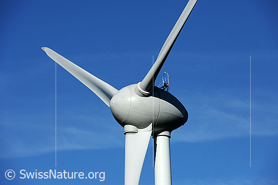 Foto: Rotorblätter einer Windturbine (Windenergie / erneuerbare Energie). Windturbinen konnten sich in der Schweiz bisher noch nicht richtig durchsetzen.