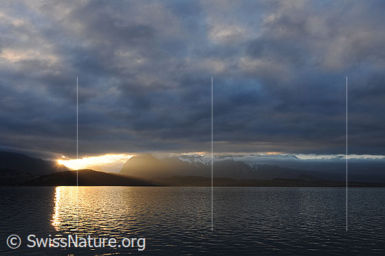 Foto: Abendstimmung am Thunersee.