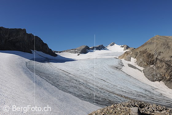 Foto: Chilchligletscher, Tungelgletscher und Wildhorn.