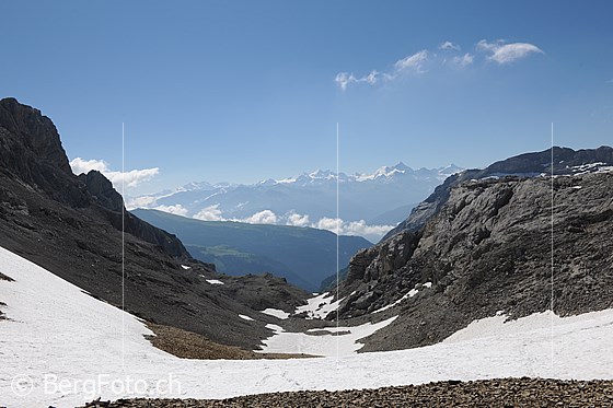 Foto: Blick vom Schnidejoch Richtung Süden (Wallis).