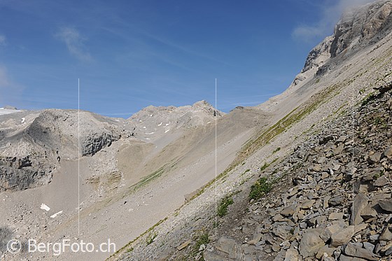 Foto: Der Weg von Süden (Wallis) zum Schnidejoch.