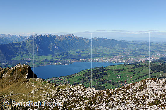 Foto: Thunersee, Thun und Stockhornkette.
