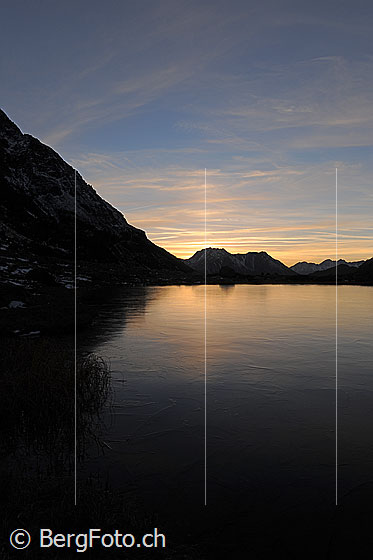 Foto: Abendstimmung mit Spiegelung auf Schwarzeis.