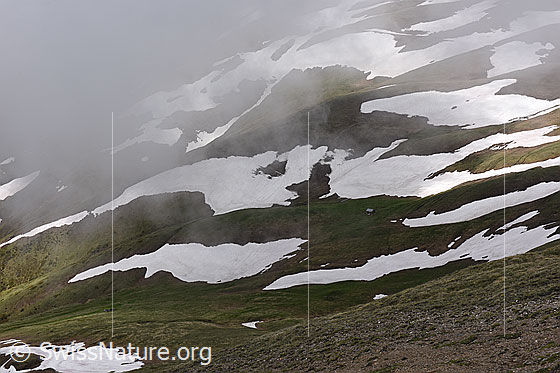 Foto: Schneeverwehungen bei Furggerchäller.