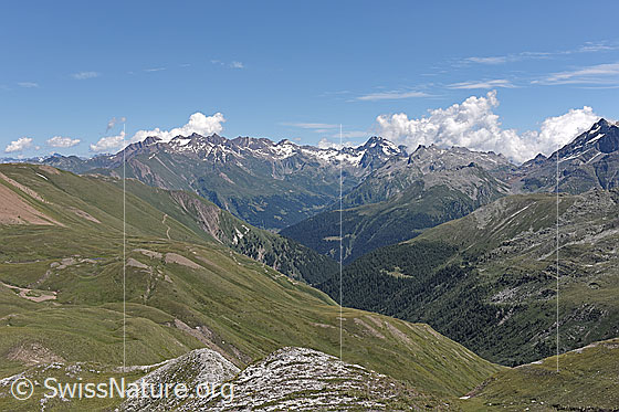 Foto: Im Aufstieg zum Oberblatthorn: Blick über das Saflischtal zum Ofenhorn.