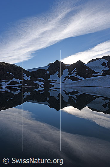 Foto: Spiegelung im Bergssee.