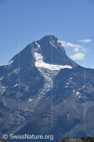 Photo: Bietschhorn and the Nest Glacier (Nestglacier). View from the Lötschen Pass region.