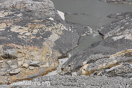 Foto: Südlicher Abfluss des Kanderfirns. Stand: Mitte Juni 2022.