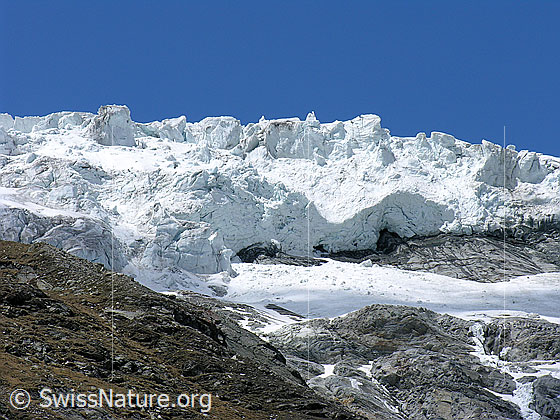 Foto: Gletscherabbruch des Allalingletschers.