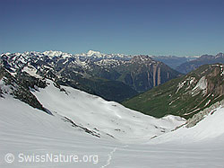 DSCN5373: Mittlebärgpass: Aufstiegsspur, Binntal und Walliser Alpen