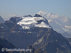 F007432: Gross Schinhorn: Hillehorn, Weisshorn, Brunegghorn und Bishorn