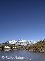 F007863: Schaplersee: Gefrorener Bergsee mit Berner Alpen