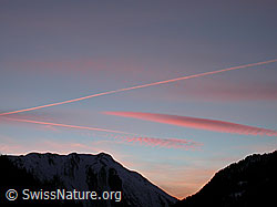 F009609: Gerötete Wolkenlinien nach Sonnenuntergang
