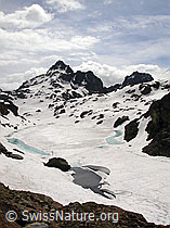 F010975: Mit Schnee und Eis bedeckter  Züesee und Grampielhorn