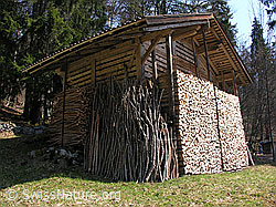 F021883: Gebäude mit Holzlager