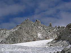 F030350: Tälligletscher: Felstürme beim Hohsandjoch