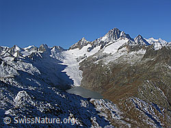 Photo: Oberaarsee, Oberaargletscher, Oberaarhorn, Finsteraarhorn