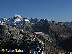 Foto: Galenstock und Gletscherzunge des Rhonegletschers