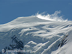 Foto: Wolkenfahne an Weissmies und Triftgletscher