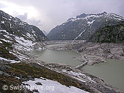 F036265: Grimselsee (Stausee) bei tiefem Wasserstand