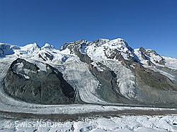 Foto: Castor, Pollux, Breithorn und Klein Matterhorn