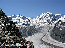 Foto: Monte Rosa, Grenzgletscher und Liskamm