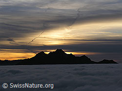 F042850: Abendstimmung über Pilatus und Nebelmeer