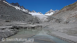 F050330: Bergsee, Sandbänke und Erosion im Gletschervorfeld