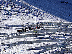 Foto: Menschen auf dem Triftgletscher