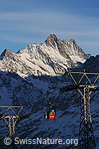F056349: Männlichenbahn und Schreckhorn im Abendlicht