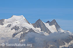 Foto: Gross Wannenhorn, Schönbühlhorn, Chamm und Fiescher Gabelhorn