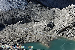 Foto: Brunegggletscher: Zunge, Tor, Gletscherbach und Gletschersee