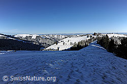 F073969: Verschneite Wälder und schneebedeckte Hügellandschaft
