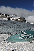 Foto: Gletscher und Gletschersee mit Eisschollen