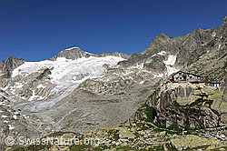 Foto: Galenstock, Tiefengletscher und Albert-Heim-Hütte