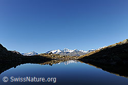 F122026: Spiegelung der Berner Alpen in Bergsee
