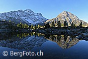 F143224: Spiegelung mit einer Berglandschaft in Bergsee