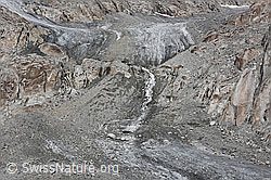 F149224: Tiefengletscher: Zunge hat Kontakt zum Gletscher verloren